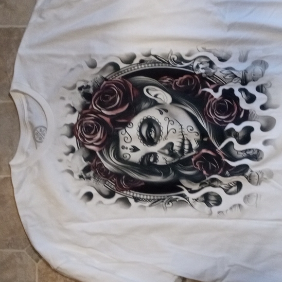 Men's Pinup Graphic Sugar Skull T Shirt Short Sleeve Sz 3xl NWOT - Picture 5 of 8